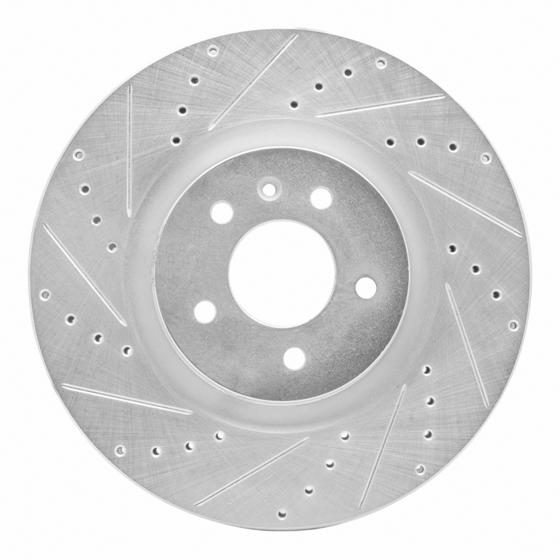 Buick Regal Sportback Brake Rotor (1) - Front Left - R1 Concepts - Drilled & Slotted - Silver - `16-`20